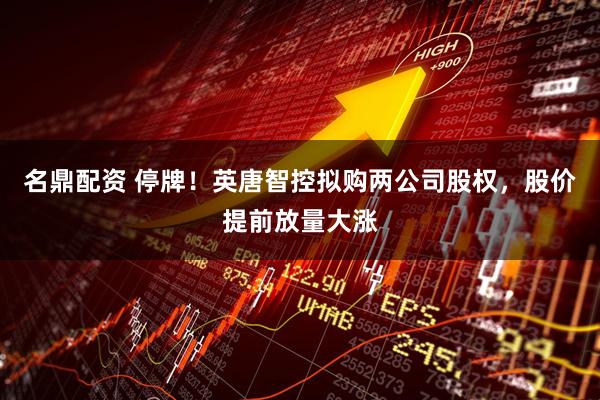 名鼎配资 停牌！英唐智控拟购两公司股权，股价提前放量大涨